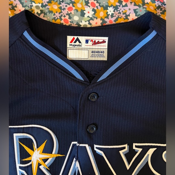 Majestic Authentic Tampa Bay Rays Longoria Baseball Jersey Size 40 - Picture 3 of 9